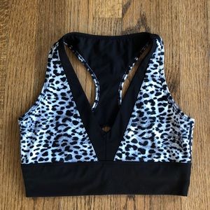 Betsey Johnson leopard print sports bra